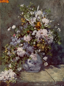 Vase mit Blumen nach Renoir